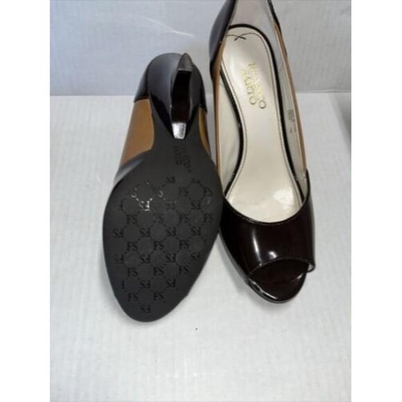 Franco Sarto Women Franco Sarto Crash Womens Brown Leather Peep Toe Pumps Shoe Size 7.5 NWOB